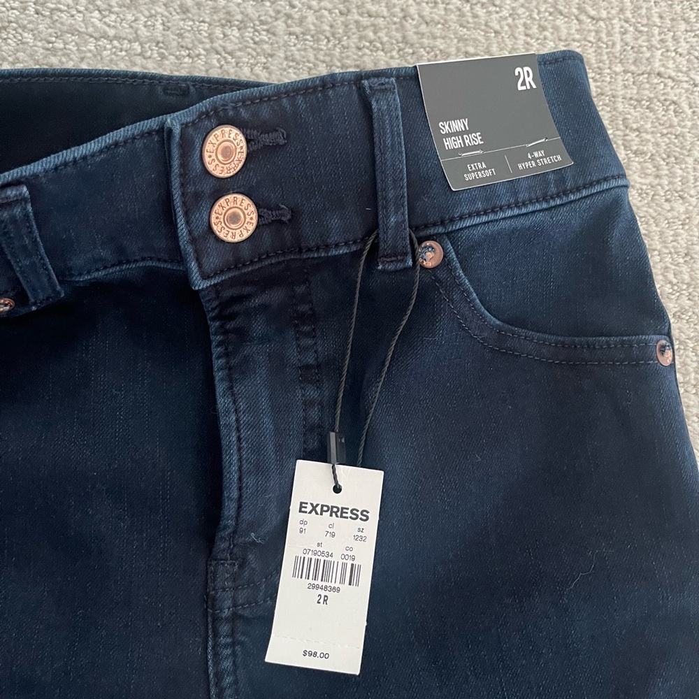 Express Midnight Blue High Waist Jeans NWT